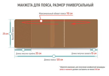 Размеры манжеты-пояс Gapo Multi-5 Gold