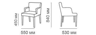 Габаритные размеры кресла Тина