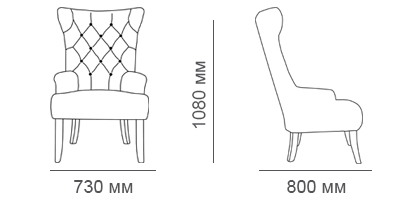 Габаритные размеры кресла Бахрома-Люкс