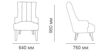 Габаритные размеры кресла Бахрома-2