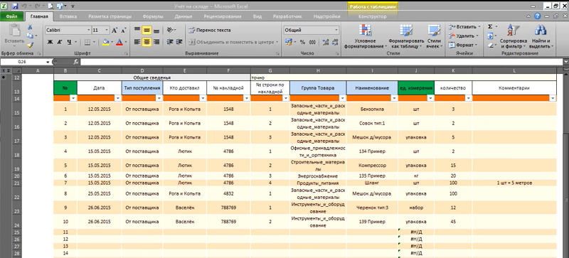 Excel для мебельного производства