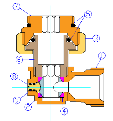 Конструкция клапана нижнего подключения для радиаторов