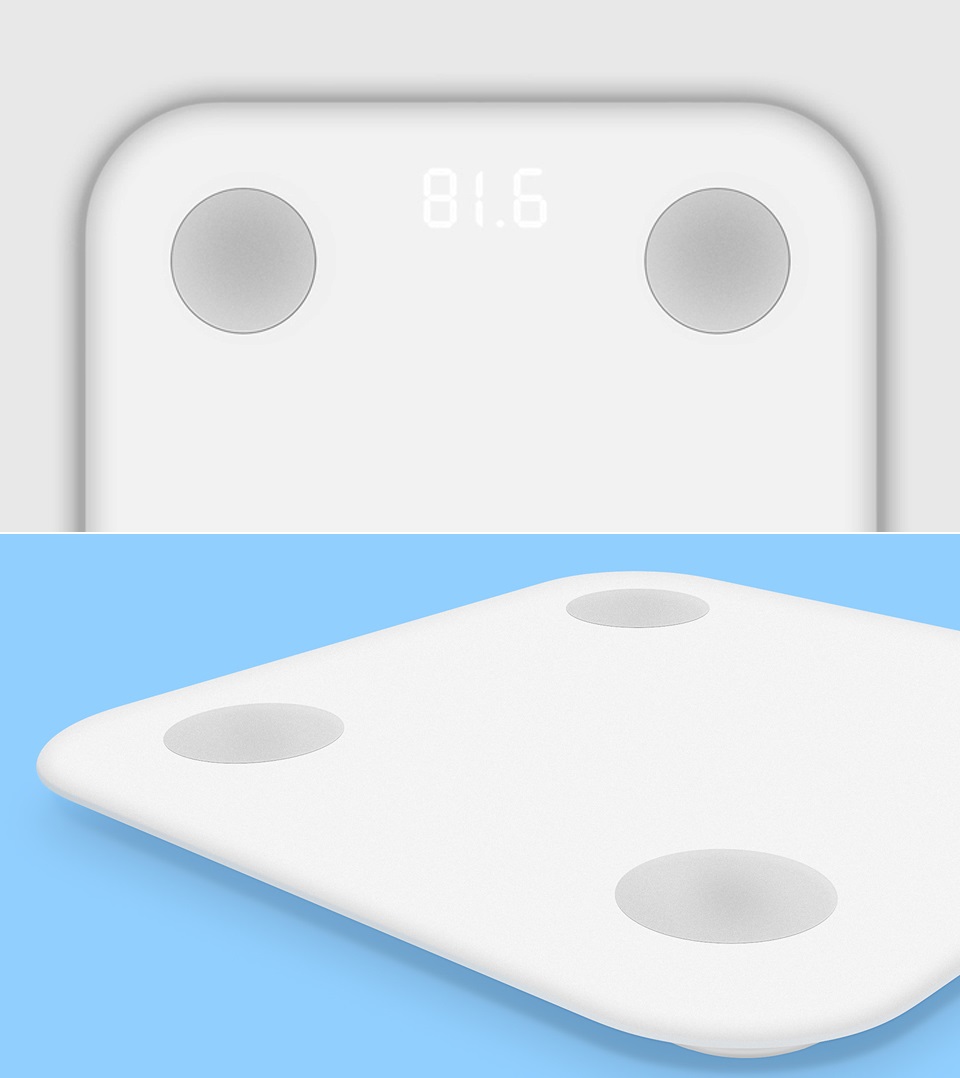 Весы Xiaomi Smart Scale 2 отображение веса на LED дисплее