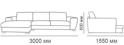 Габаритные размеры углового дивана Сенатор