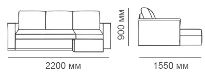 габаритные размеры углового дивана Карелия-Э 2д1я