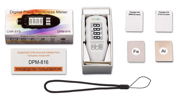 Базовая комплектация толщиномера краски Carsys DPM 816 Lite