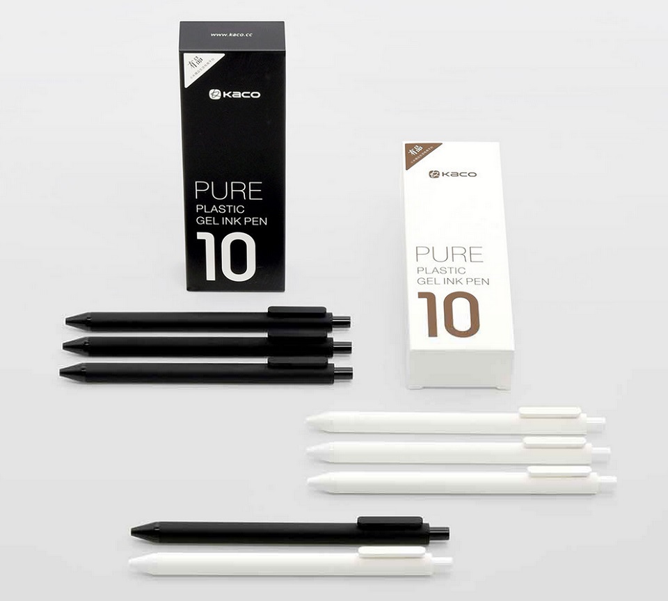 Набор гелевых ручек KACO Pure Gel Ink Pen 10 pcs K1015 в черном и белом цвете