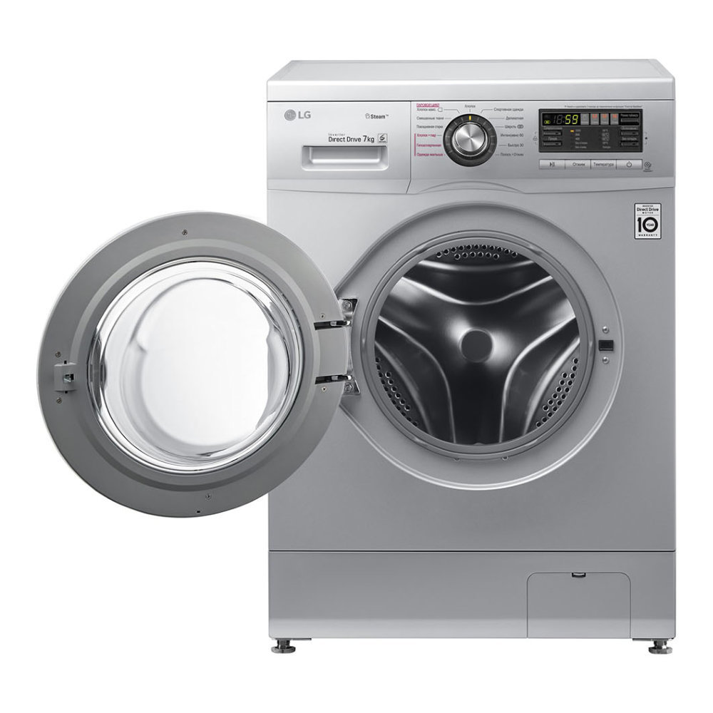 Узкая стиральная машина LG с функцией пара Steam F1296HDS4