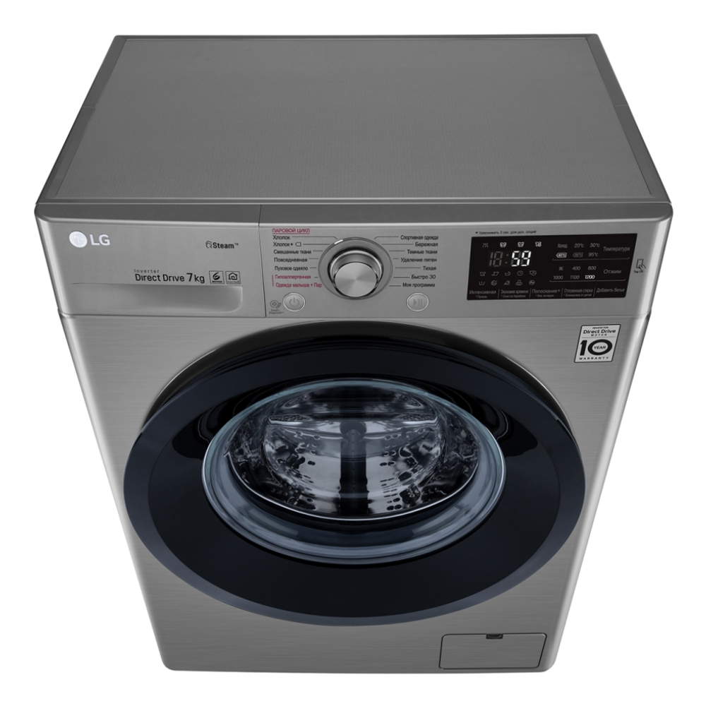 Узкая стиральная машина LG с функцией пара Steam F2J5HS6S