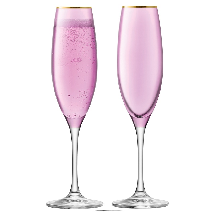 Фото - Набор из 2 бокалов-флейт для шампанского Sorbet, 225 мл, розовый брызги шампанского