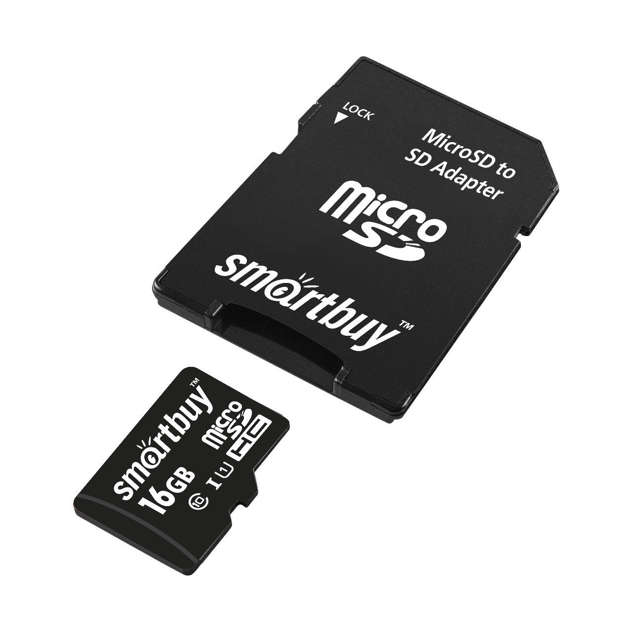 Карта памяти Micro-SD 16 GB Smart Buy Class 10 с адаптером