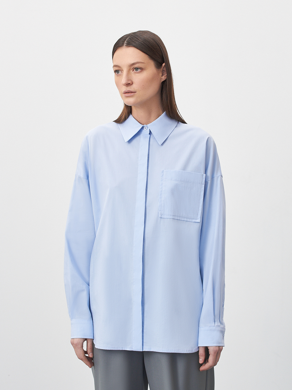

Рубашка Arwen объёмная с карманом, Голубой
