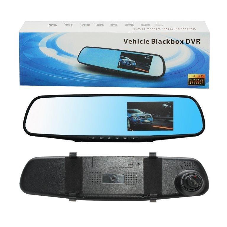 Видеорегистратор PN10 c 2-мя камерами с экраном 43 с зеркалом заднего вида Черный