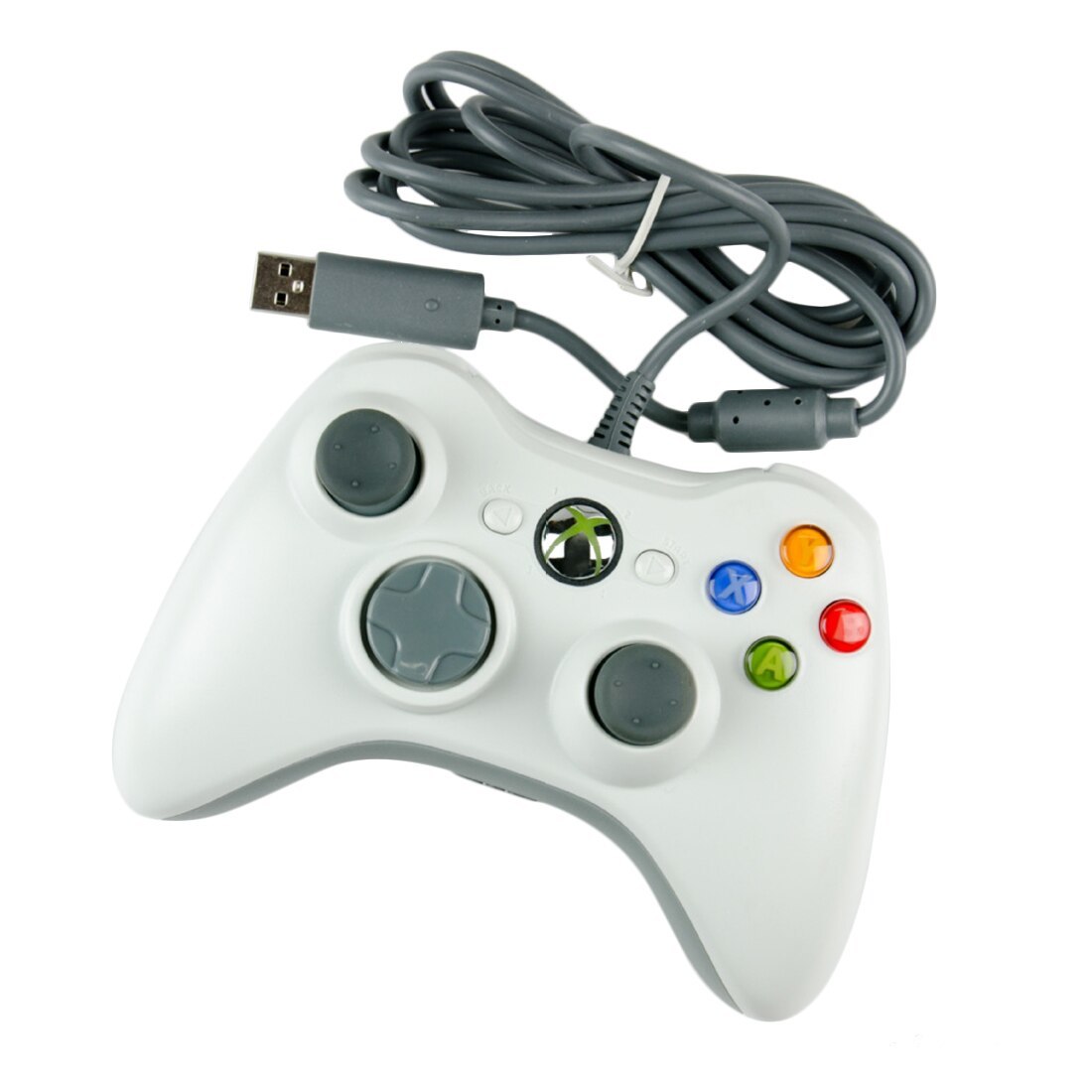 Джойстик проводной для Xbox 360 (Белый)
