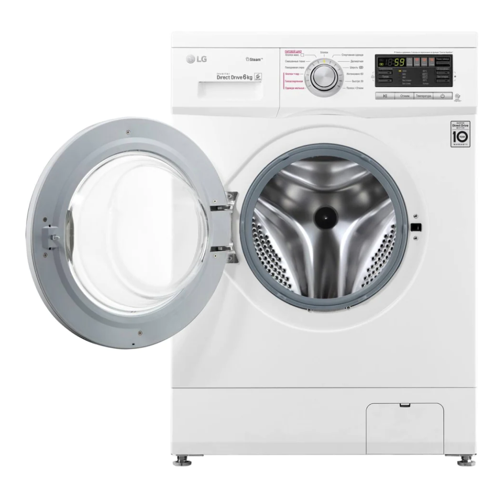 Узкая стиральная машина LG с функцией пара Steam F1296NDS1