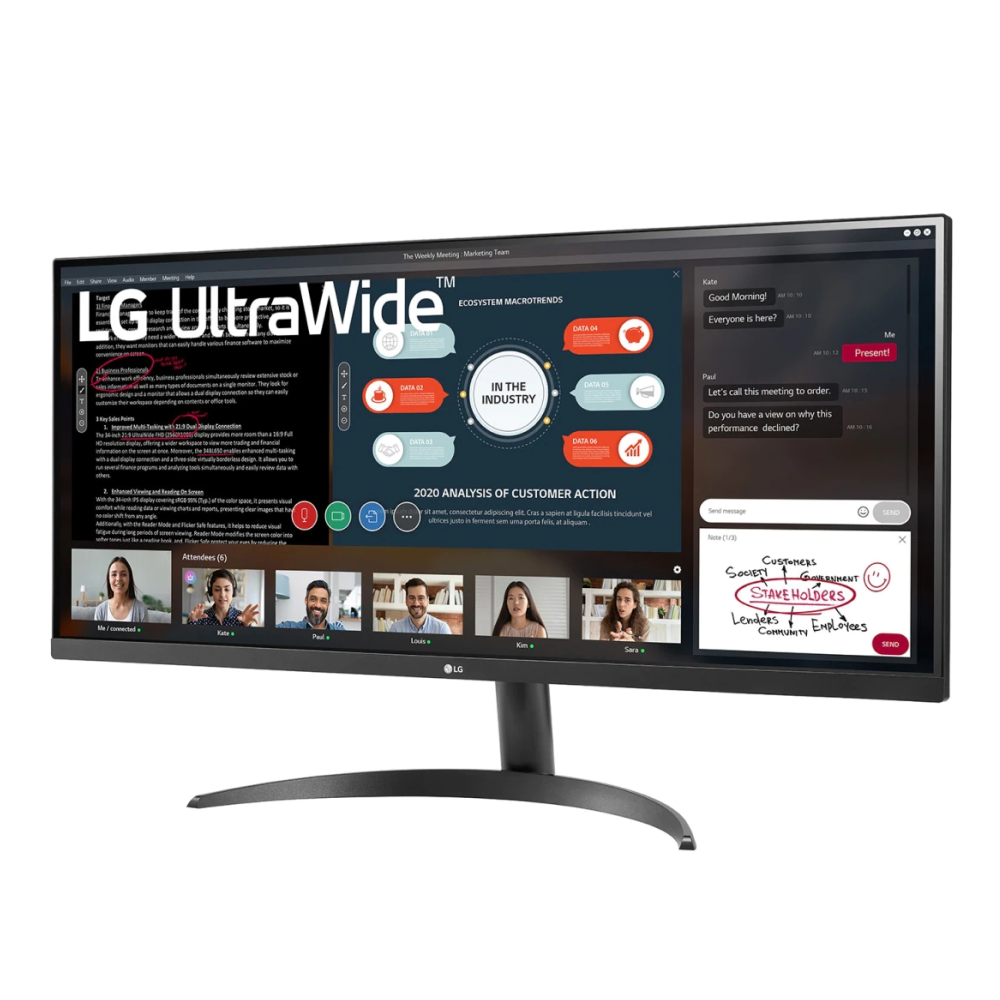 UltraWide IPS монитор LG 34 дюйма 34WP500-B фото 2