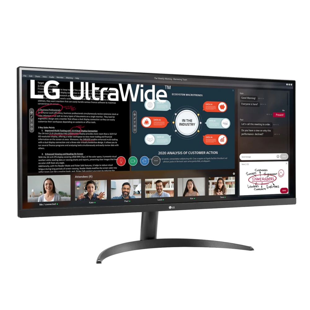 UltraWide IPS монитор LG 34 дюйма 34WP500-B фото 3