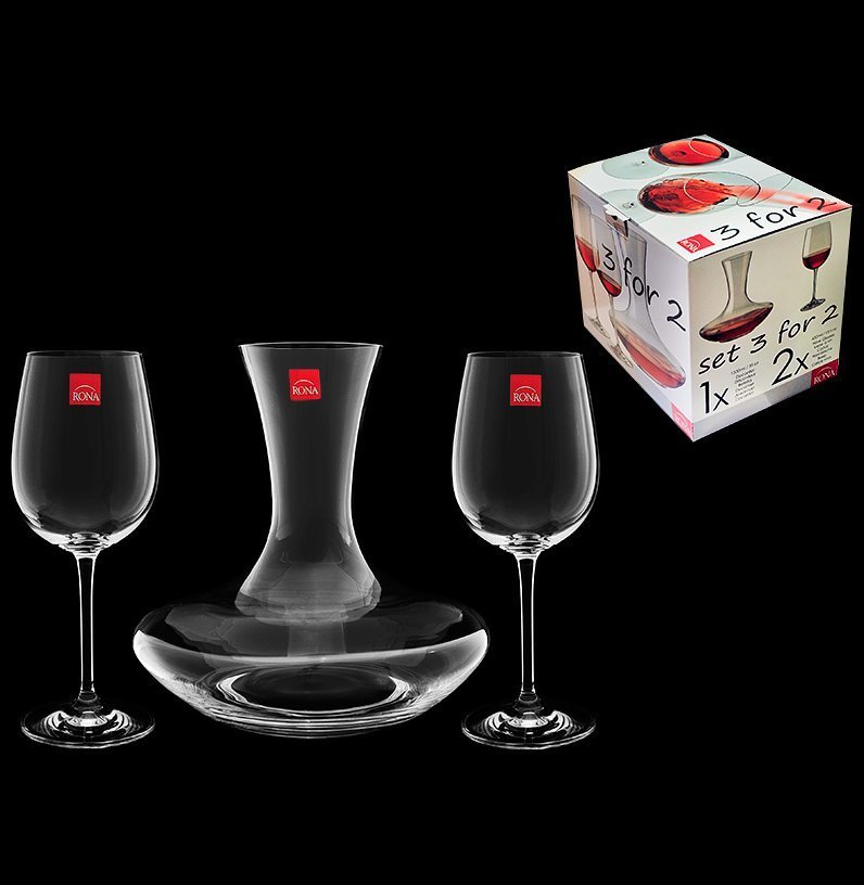 Набор для вина «WineSet», 3 предмета (декантер 1,5 л + 2 бокала по 610 мл)