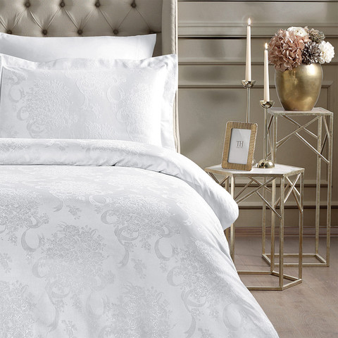 Постельное белье Josephine кремовый жаккард deluxe TIVOLYO HOME Турция