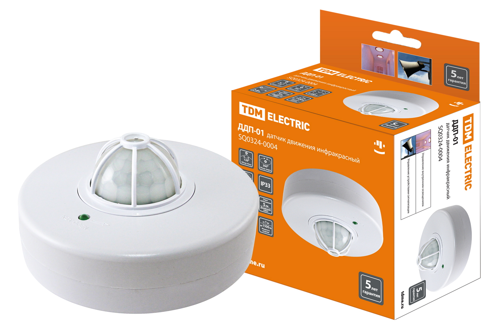 ДДП-02 1100Вт, 5-480с, 2-12м, 5+Лк, 160(сбоку)+360(сверху) гр, IP33, TDM