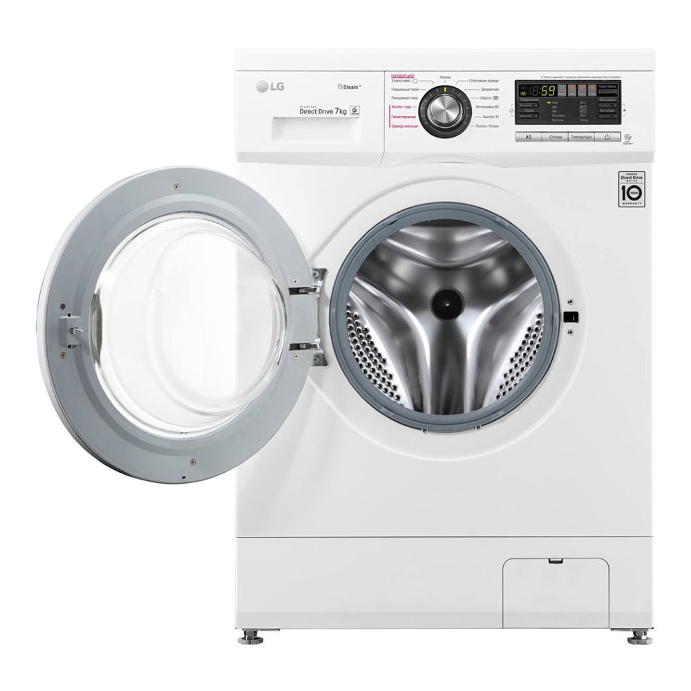 Узкая стиральная машина LG с функцией пара Steam F1296HDS3
