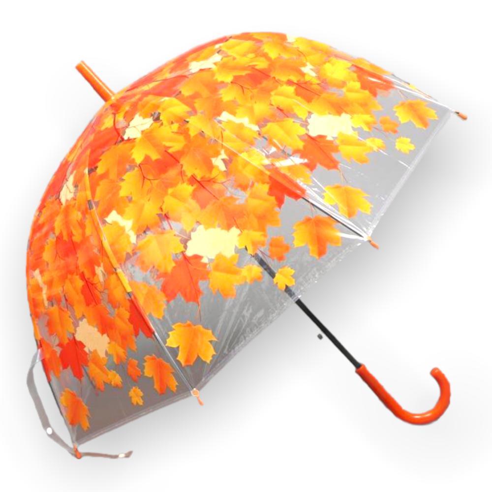 

Зонт женский - трость полуавтоматический Листопад 8 спиц Оранжевый