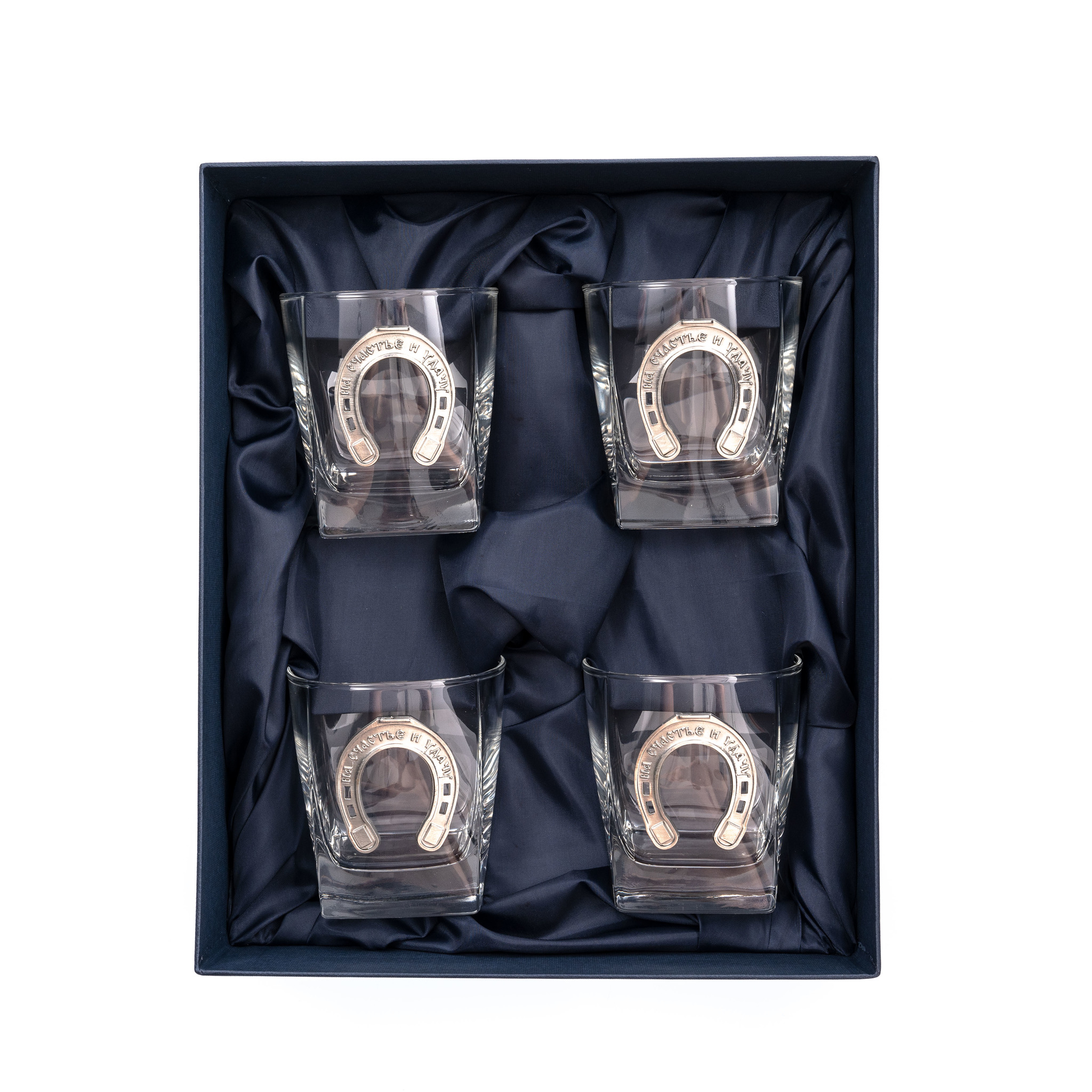 Подарочный набор из 4 стаканов для виски «На удачу»