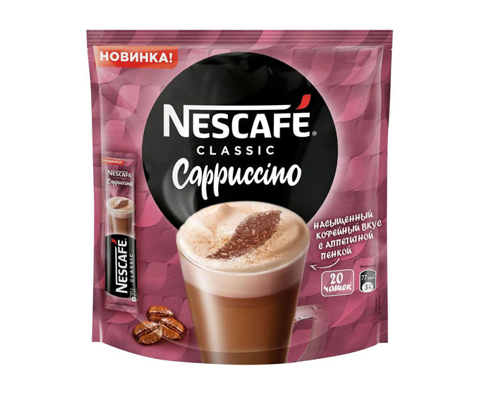 

Кофе растворимый Nescafe Classic Cappuccino, 20 стиков (Нескафе)