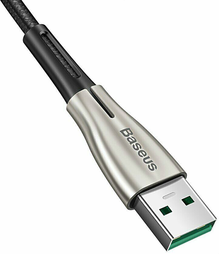 Кабель USB/Micro-USB 4A Baseus Waterdrop (CAMRD-C01) с быстрой зарядкой 20W 200 см (Черный с золотым)