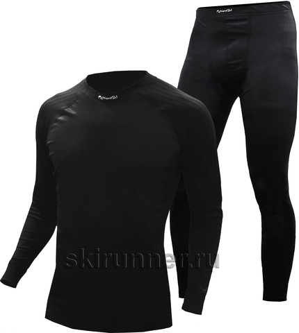 Детский Комплект термобелья с ветрощащитой Nordski Active WS Black New