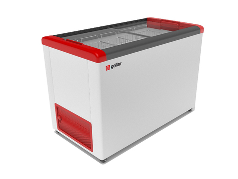 Морозильный ларь GELLAR FG 500 С ( 1410х600х850, 450л,5 корзины, колеса, R134a), прямое стекло
