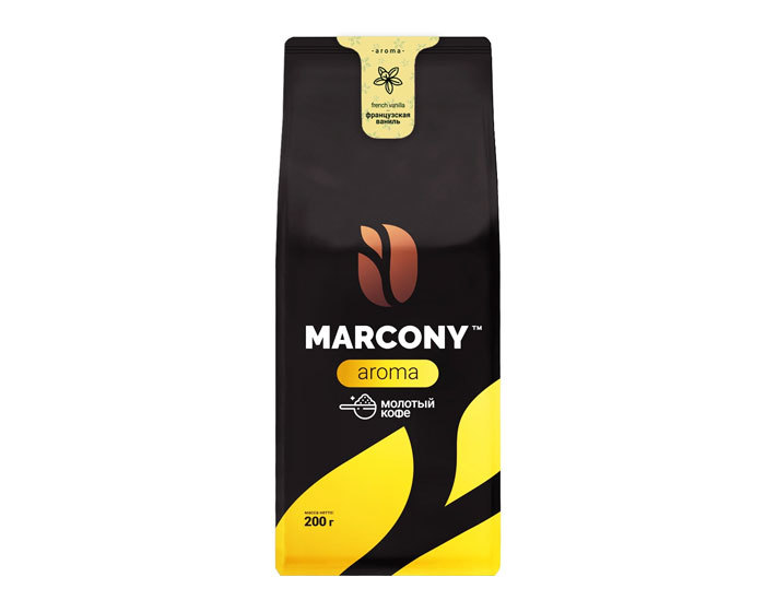 

Кофе молотый Marcony Aroma со вкусом Французской ванили, 200 г (Маркони)