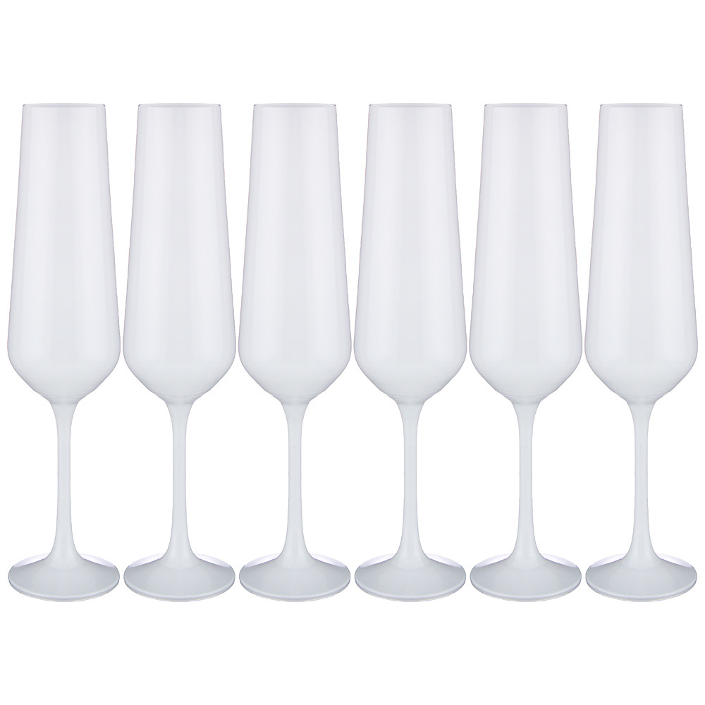Набор бокалов для шампанского Sandra Sprayed white, 6 х 200 мл