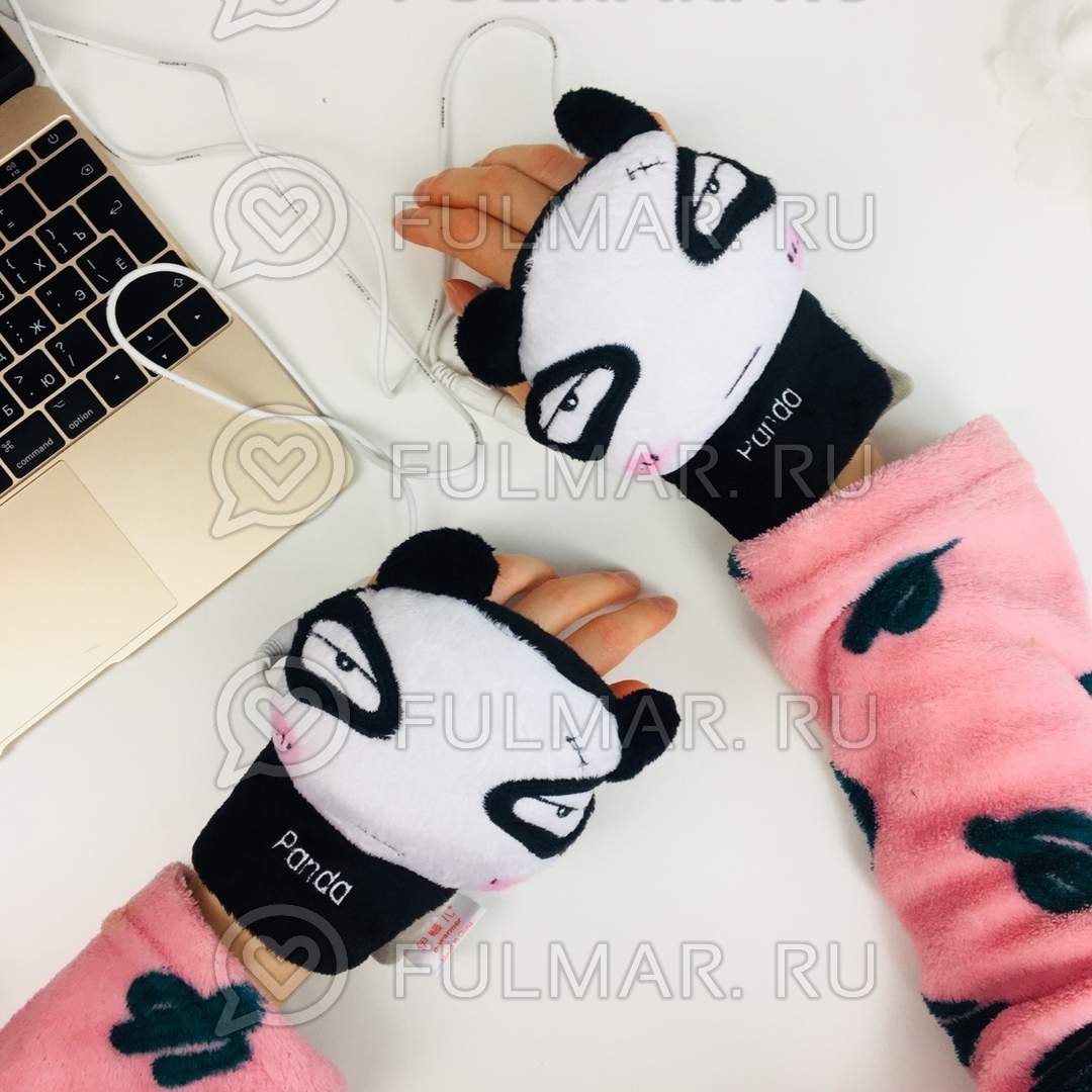 

Грелки для рук USB перчатки с подогревом Панда