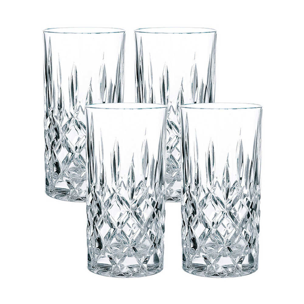 Набор из 4 высоких хрустальных стаканов Noblesse, 375 мл