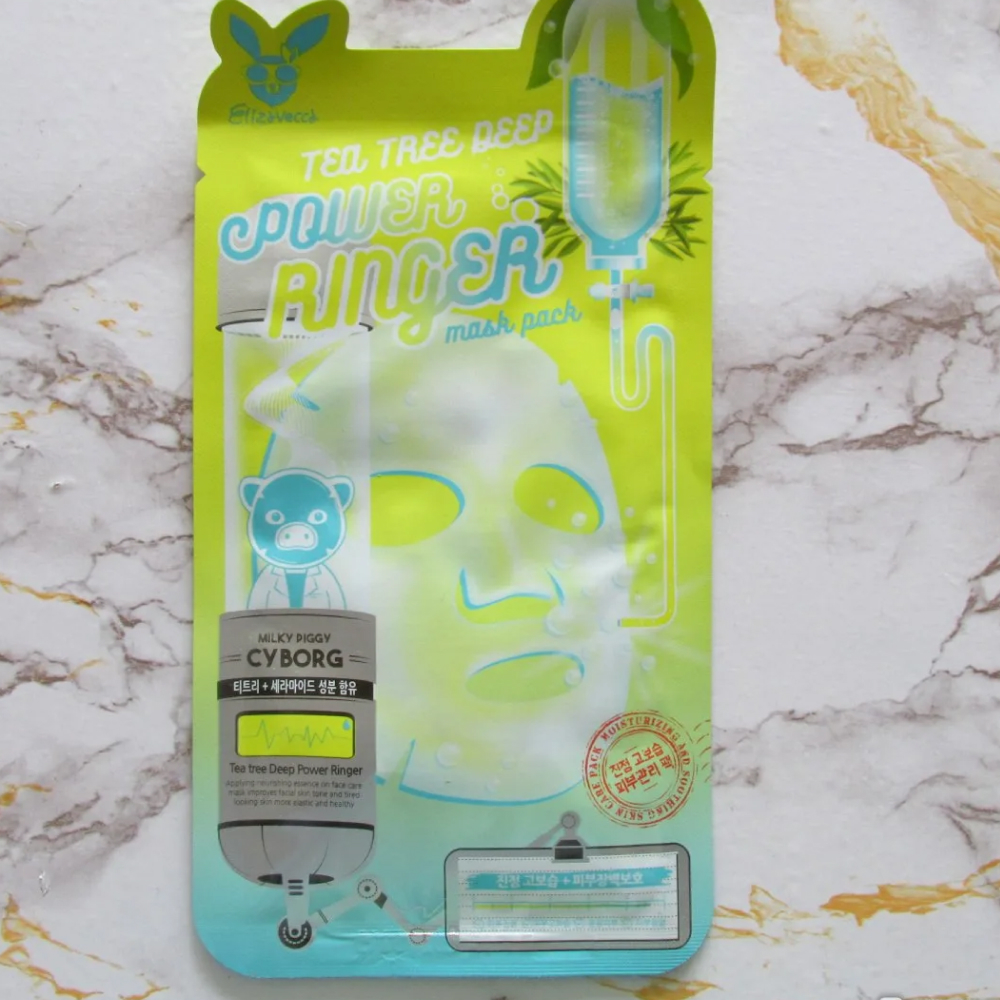 Тканевая маска для лица с экстрактом чайного дерева Elizavecca Tea Tree Deep Power Ringer Mask Pack