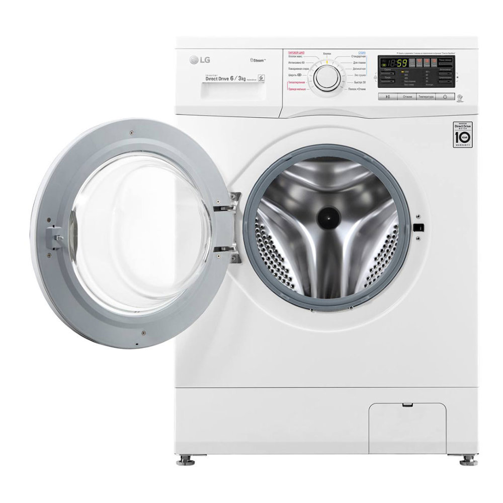 Узкая стиральная машина LG с функцией пара Steam F1296CDS0