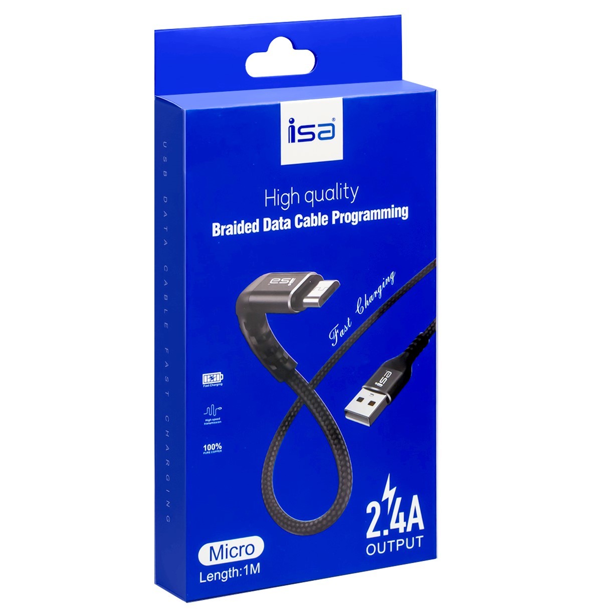 Кабель USB/Micro-USB 2.4А ISA DC-B01 100 см LUX (Черный)
