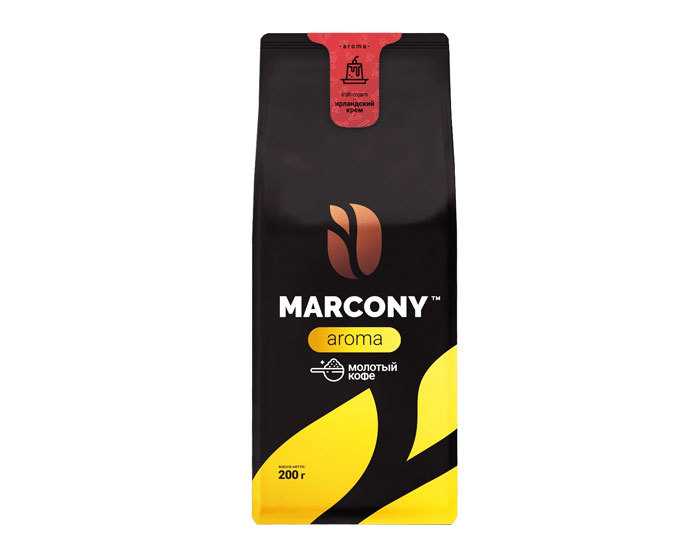 

Кофе молотый Marcony Aroma со вкусом Ирландского крема, 200 г (Маркони)