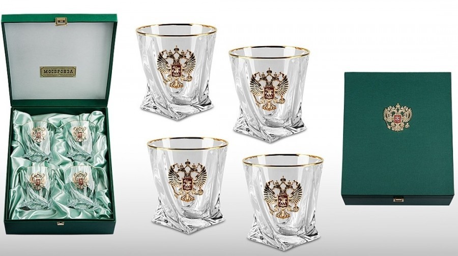 Подарочный набор стаканов для виски «Элитный Gold»