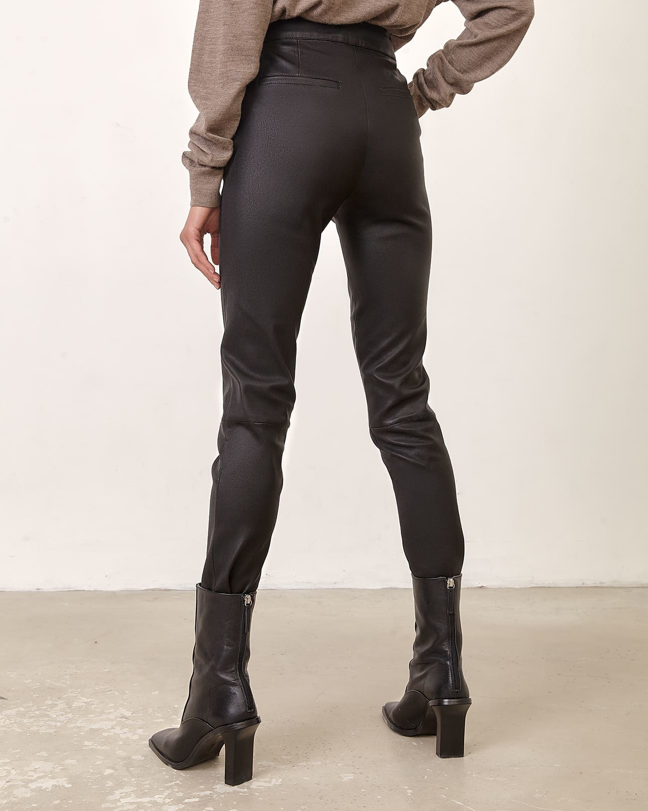 black leather jeggings