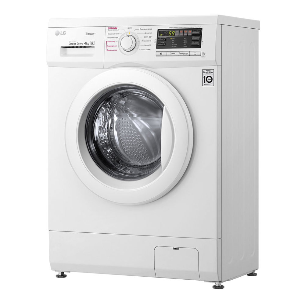 Узкая стиральная машина LG с функцией пара Steam F1096SDS0