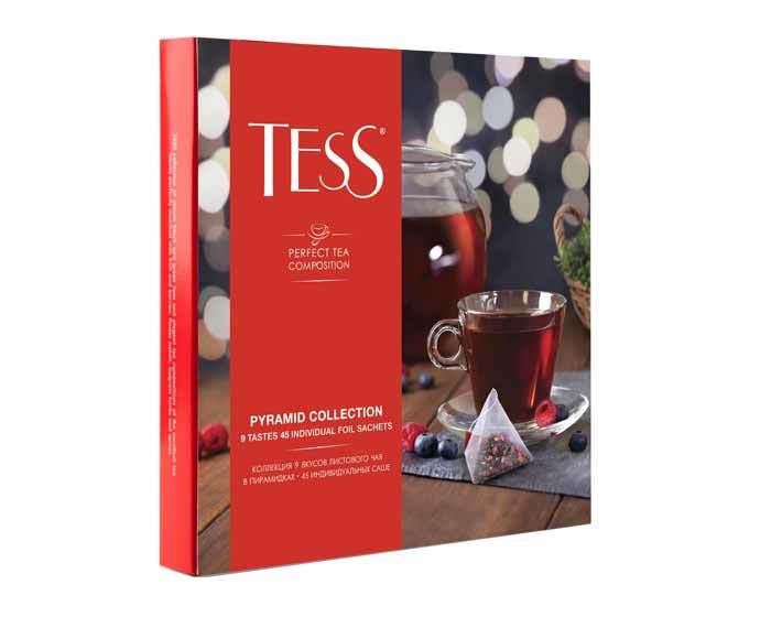 

Коллекция 9 вкусов листового чая Tess в пирамидках, 45 пак/уп (Тесс)