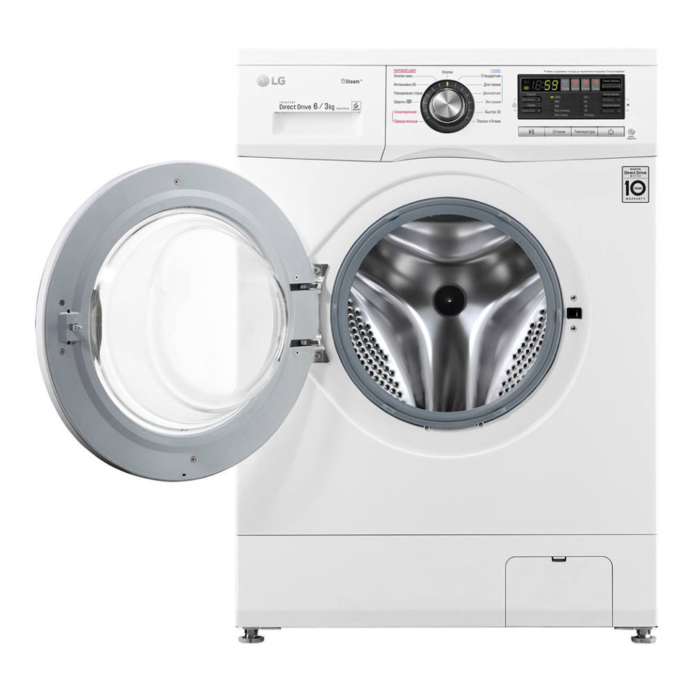 Узкая стиральная машина LG с функцией пара Steam F1296CDS3