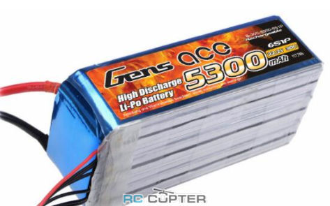 АКБ Gens ace 5300mAh 22.2V 30C 6S1P Lipo Battery Pack