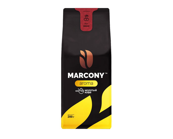 

Кофе молотый Marcony Aroma со вкусом Вишни, 200 г (Маркони)