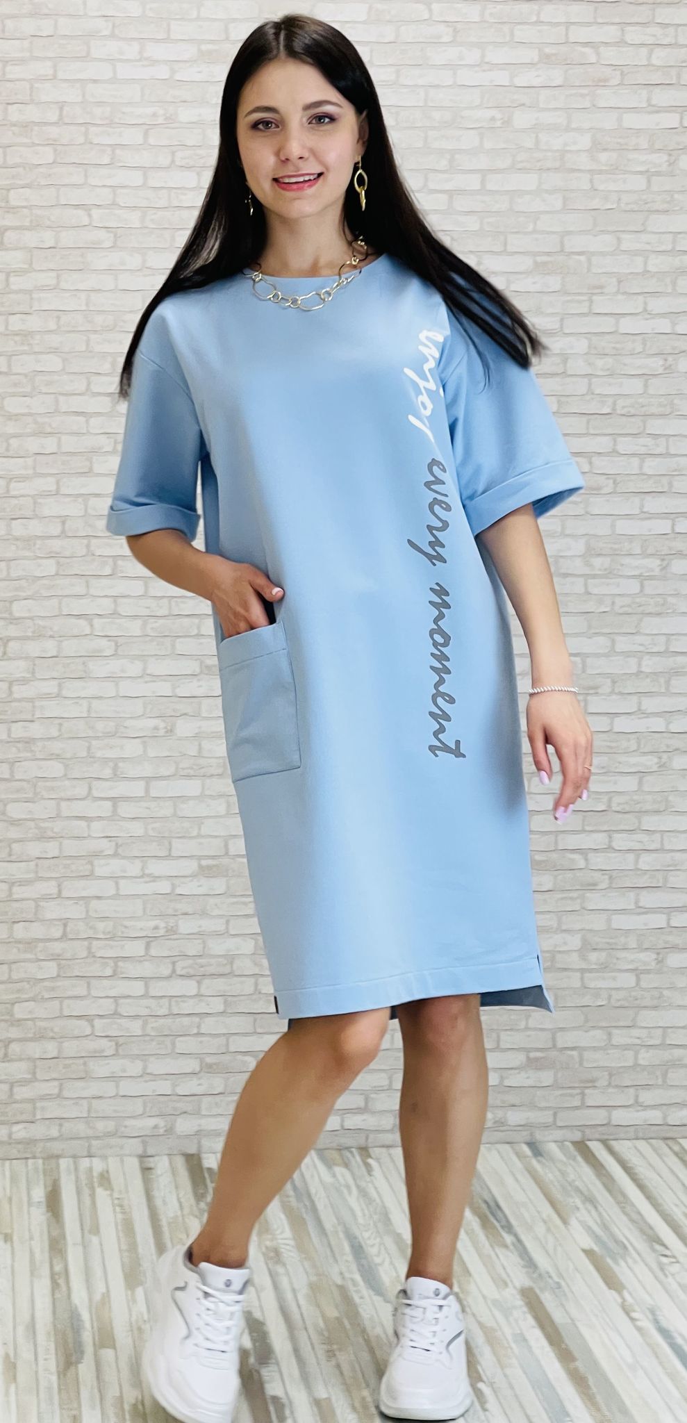 Платье МЛ-6005(голубая пудра)