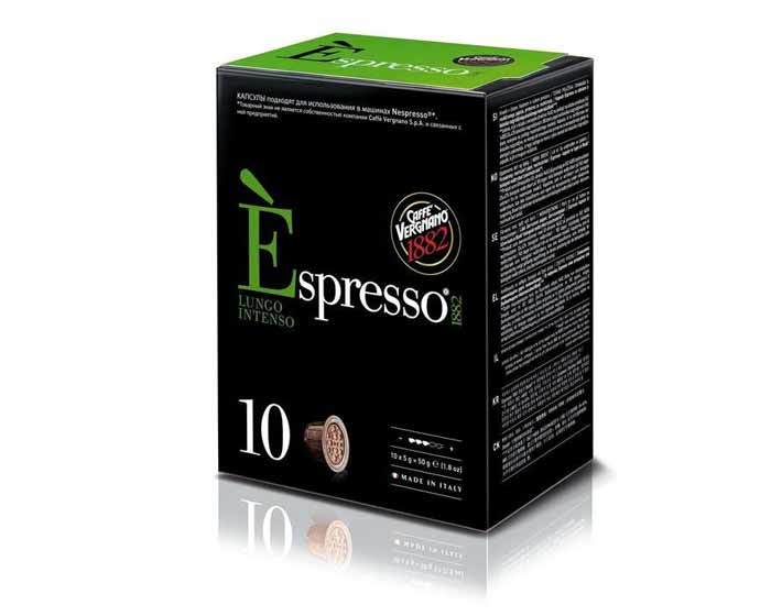 

Кофе в капсулах Caffe Vergnano 1882 Espresso Lungo Intenso, 10 капсул для кофемашин Nespresso (Верньяно)