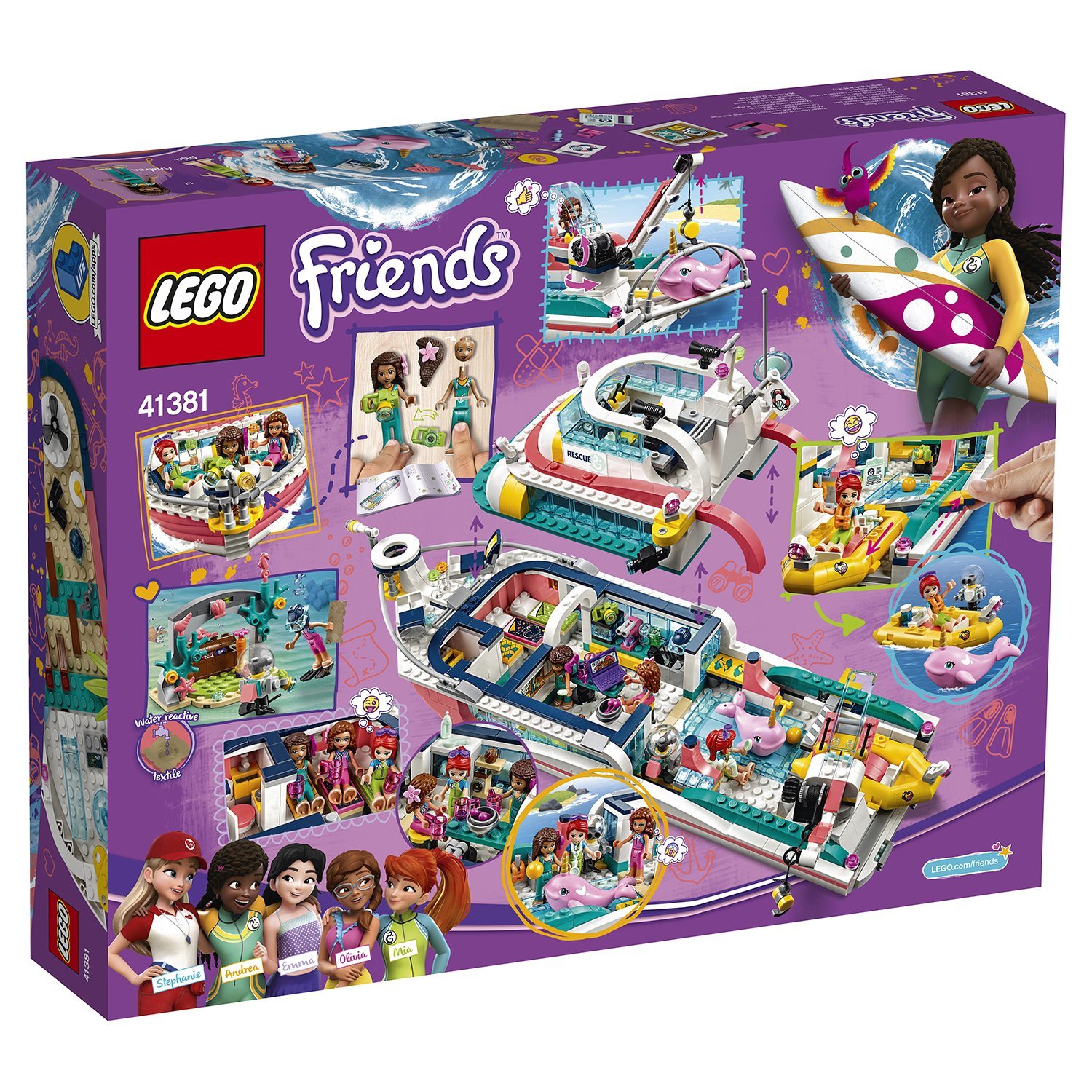 lego friends rescue mission boat 41381