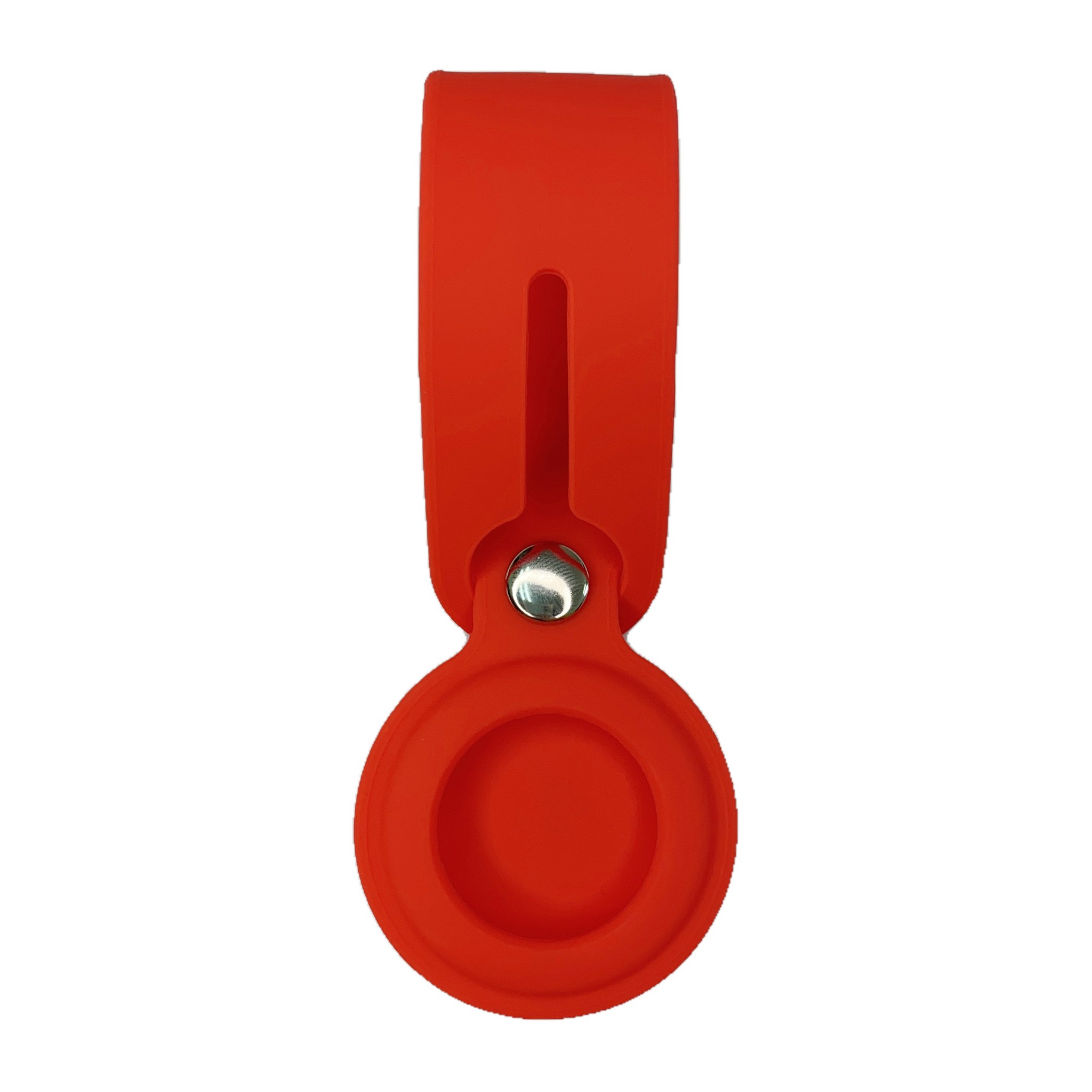 Силиконовый чехол - брелок подвеска для AirTag с держателем (Красный)